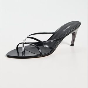 Coperni Low Strap Black and Silver Women's Heeled Sandals